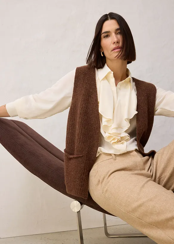 Gilet in filato grosso con lana d'alpaca, bonprix