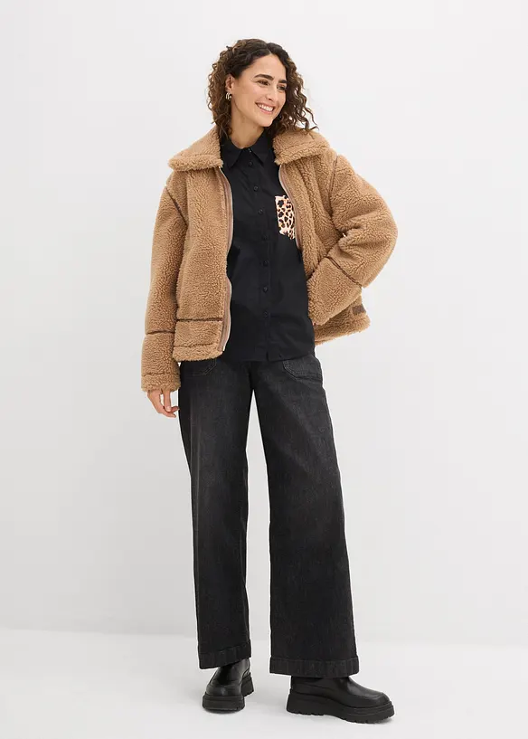 Camicia oversize con tasca a contrasto, bonprix