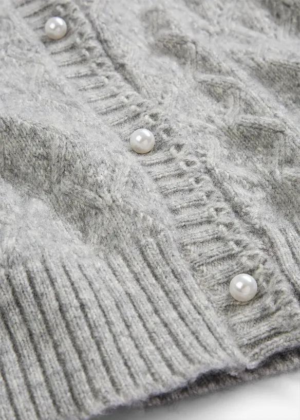 Cardigan traforato con lana, bonprix