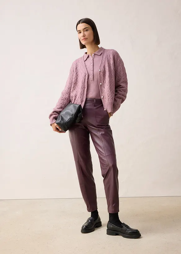 Cardigan traforato con lana, bonprix