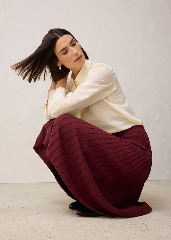 Gonna di maglia con lana merino, bonprix