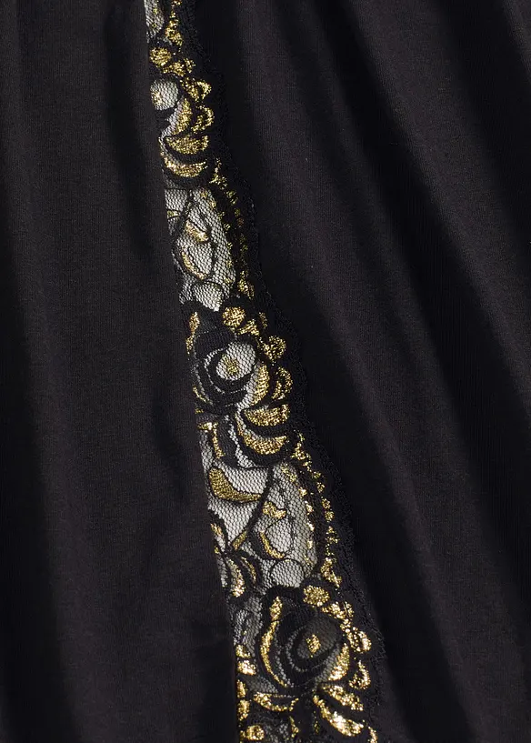 Vestaglia a kimono con delicato pizzo glitterato, bonprix