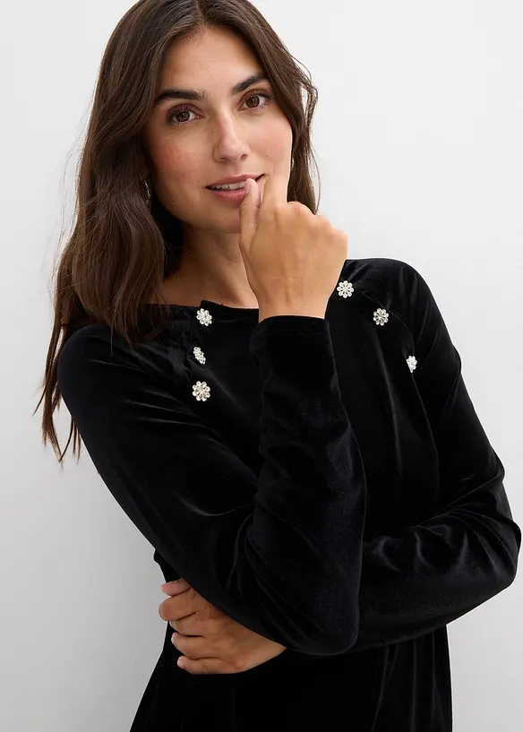 Abito prémaman / da allattamento 2 in 1 in velluto morbido, bonprix