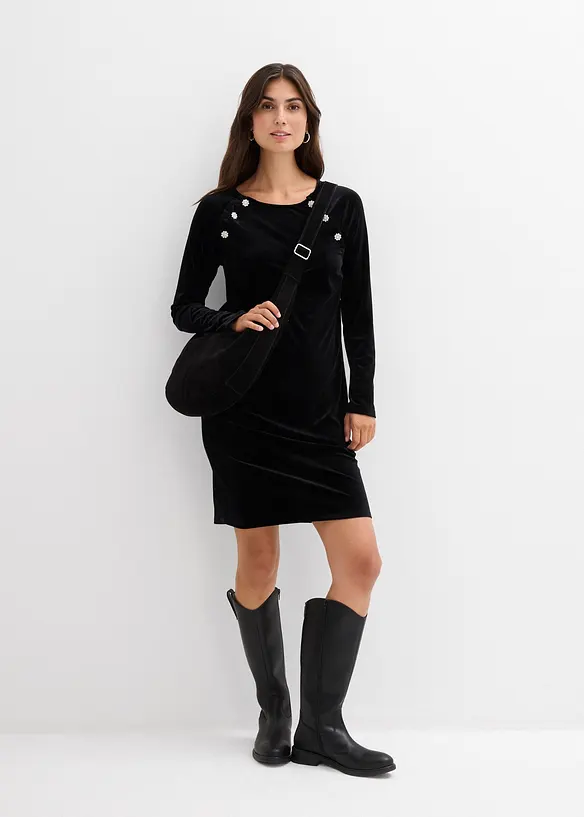 Abito prémaman / da allattamento 2 in 1 in velluto morbido, bonprix