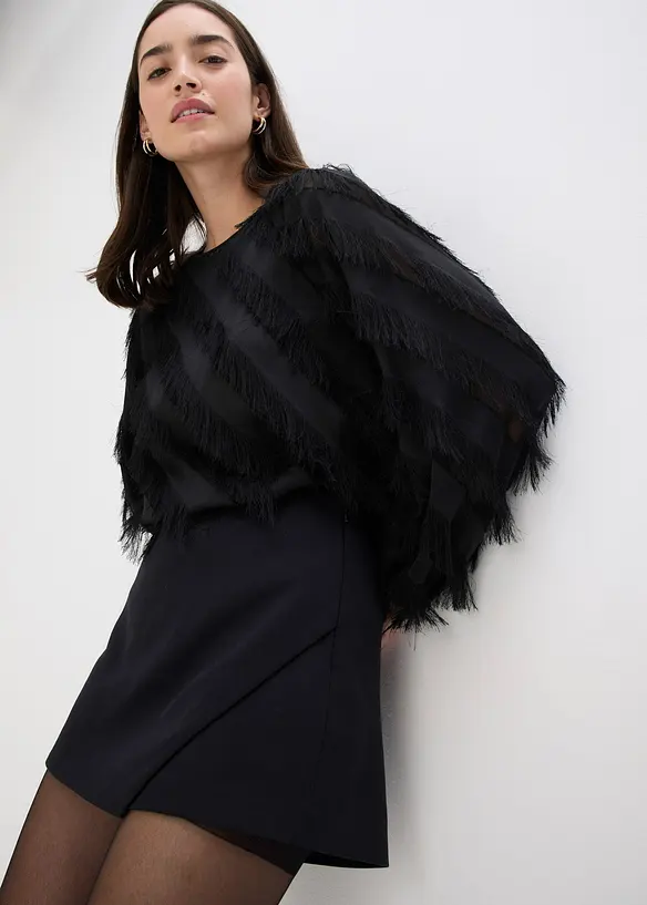 Blusa con dettagli frangiati, bonprix