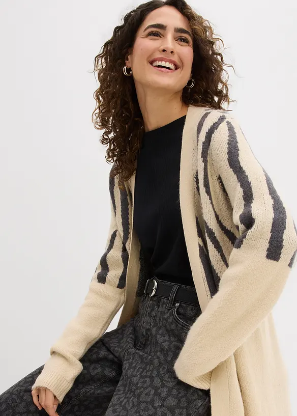 Maxi cardigan zebrato, bonprix