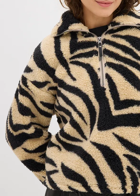 Maglione oversize in pile teddy, bonprix