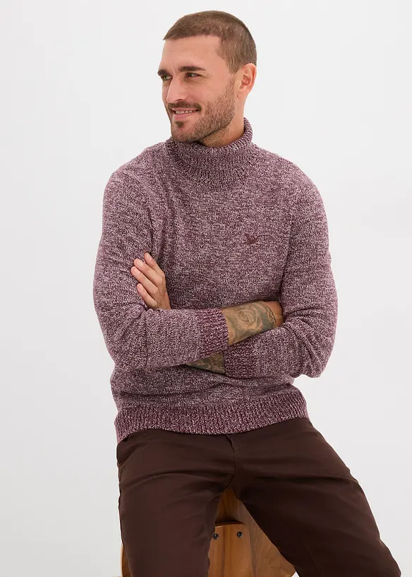 Maglione a collo alto con cotone, bonprix