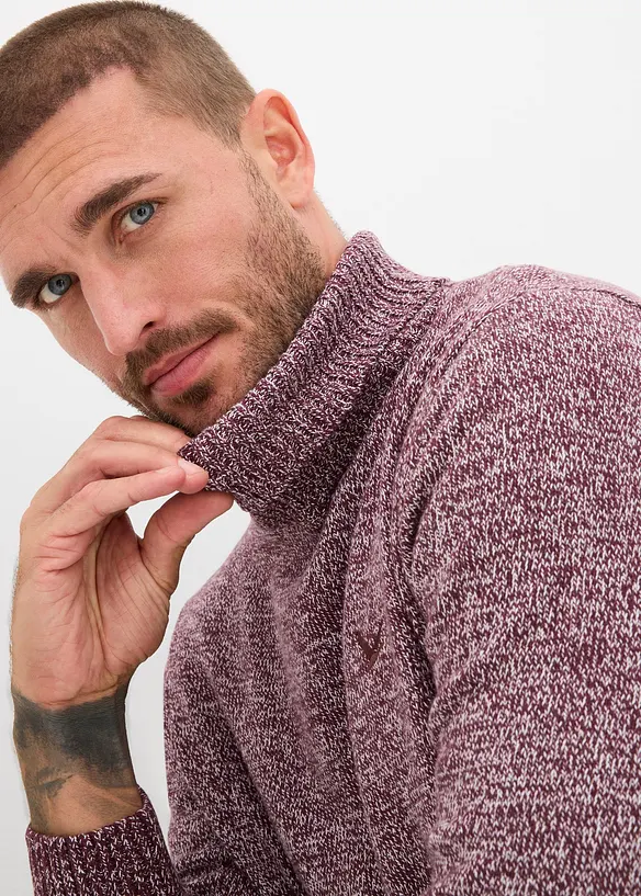 Maglione a collo alto con cotone, bonprix