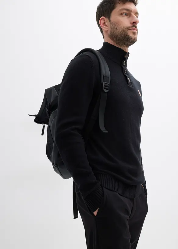 Maglione con bottoni in misto cotone morbido, bonprix