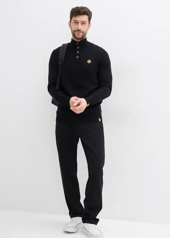 Maglione con bottoni in misto cotone morbido, bonprix