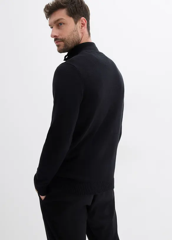 Maglione con bottoni in misto cotone morbido, bonprix