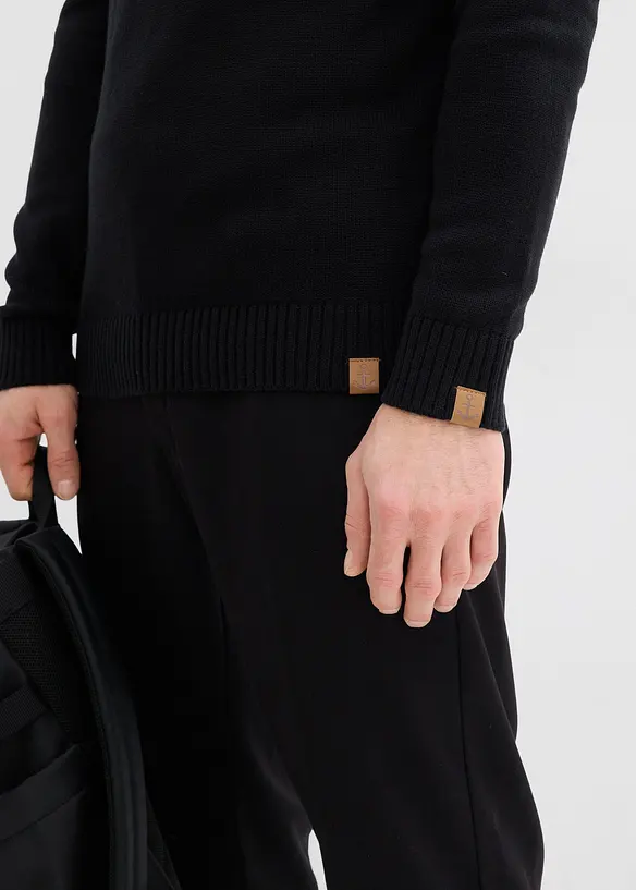 Maglione con bottoni in misto cotone morbido, bonprix