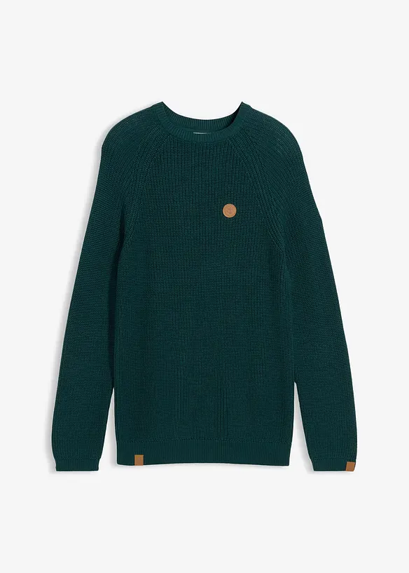 Maglione girocollo in morbido misto cotone, bonprix