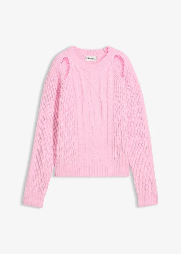 Maglione in  filato grosso con motivo a trecce, bonprix