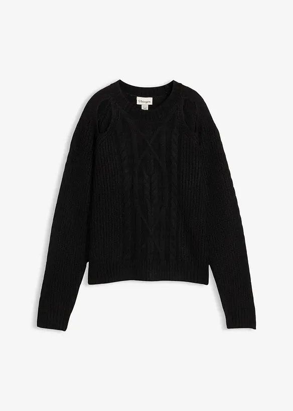 Maglione in  filato grosso con motivo a trecce, bonprix