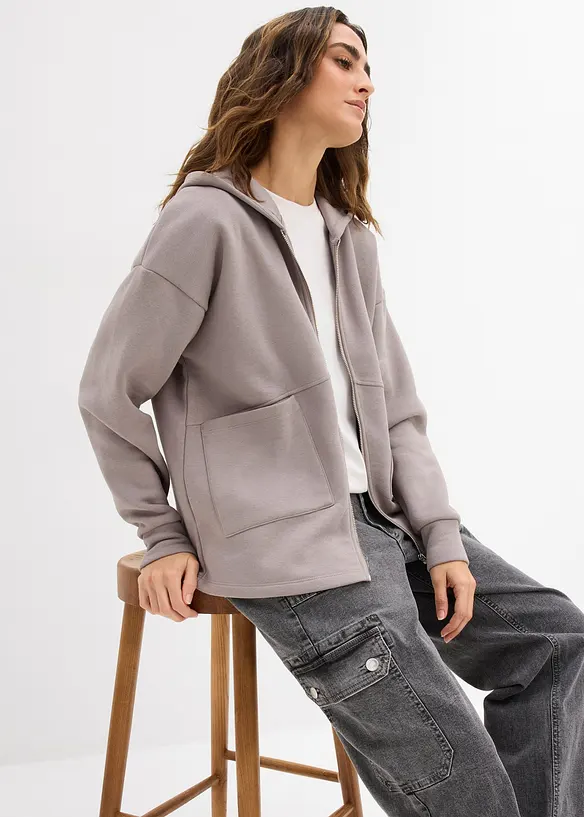 Felpa oversize con zip, bonprix