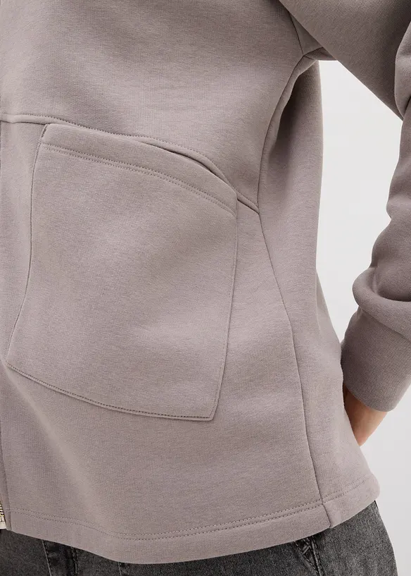 Felpa oversize con zip, bonprix