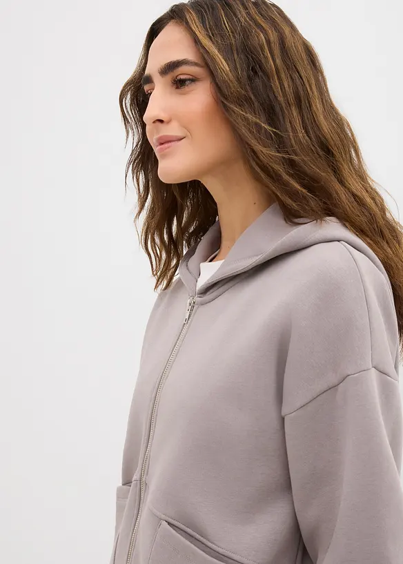 Felpa oversize con zip, bonprix