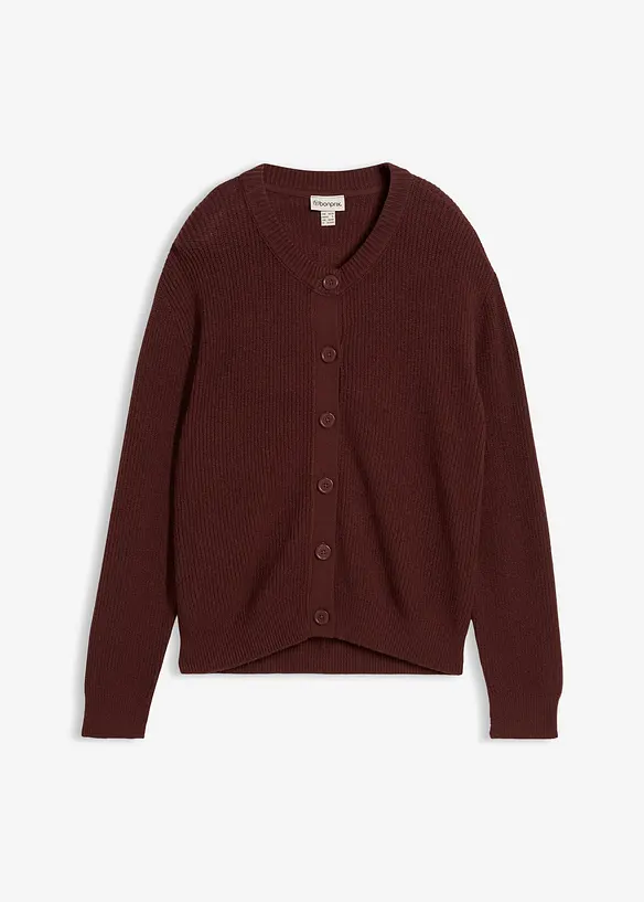 Cardigan girocollo in filato fine, bonprix