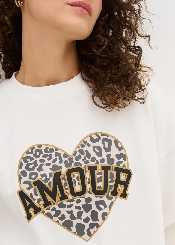 Felpa oversize in misto cotone, bonprix