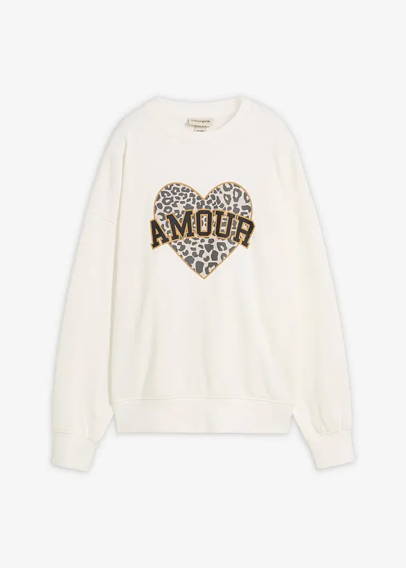 Felpa oversize in misto cotone, bonprix