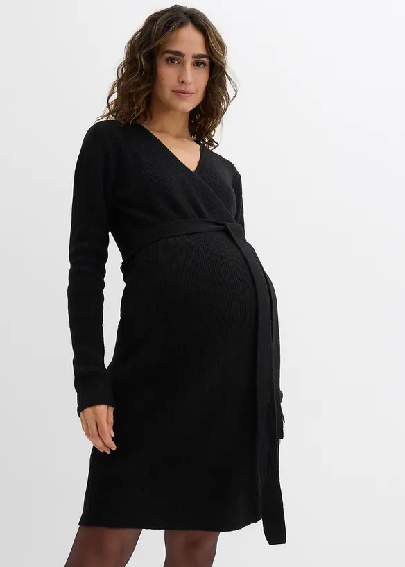 Abito di maglia pr&eacute;maman a portafoglio, bonprix