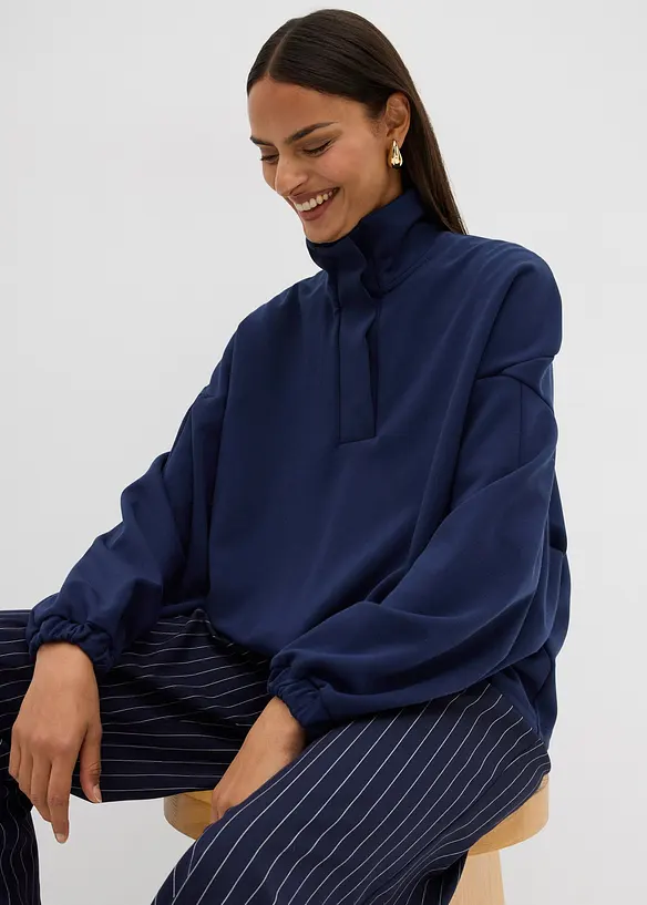 Felpa oversize in tessuto effetto neoprene, bonprix