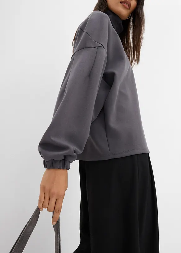 Felpa oversize in tessuto effetto neoprene, bonprix