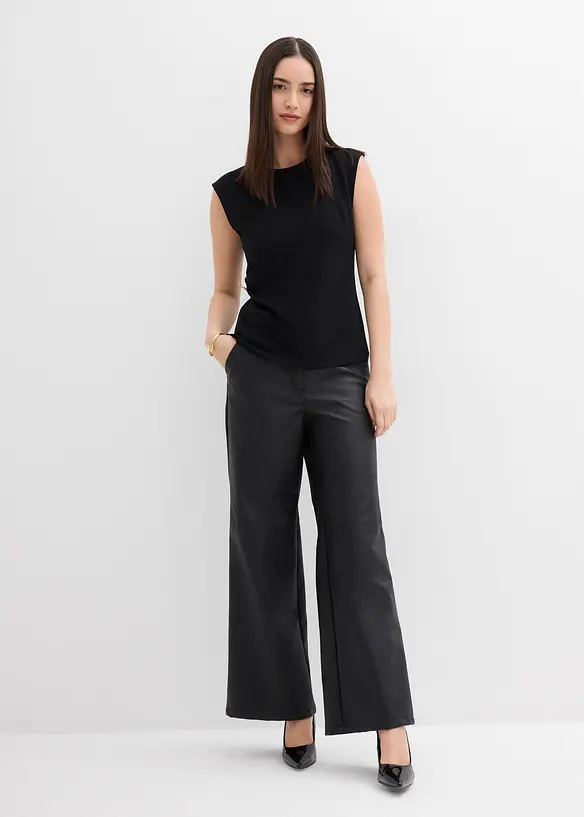 Top in crêpe con fibbia decorativa, bonprix