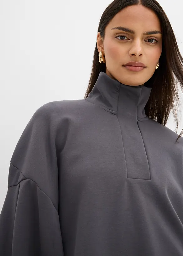 Felpa oversize in tessuto effetto neoprene, bonprix