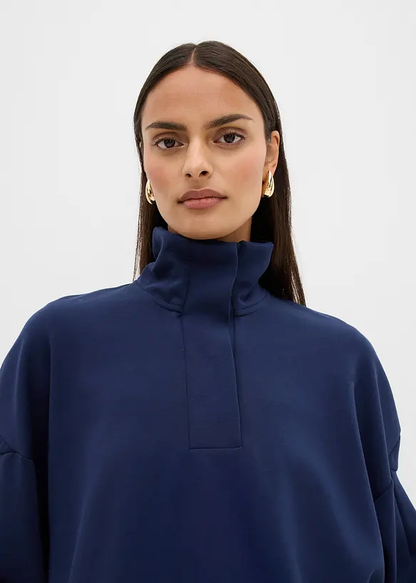 Felpa oversize in tessuto effetto neoprene, bonprix