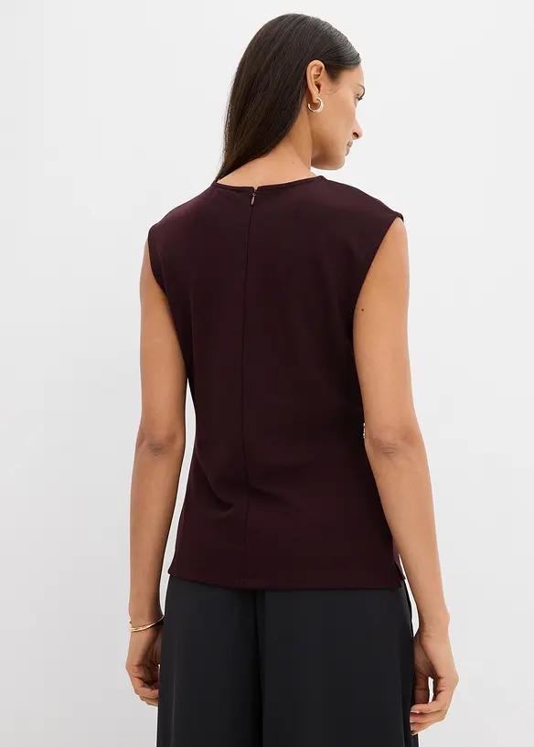 Top in crêpe con fibbia decorativa, bonprix