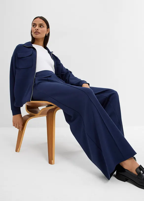 Pantaloni bootcut in misto viscosa leggermente lucido, bonprix