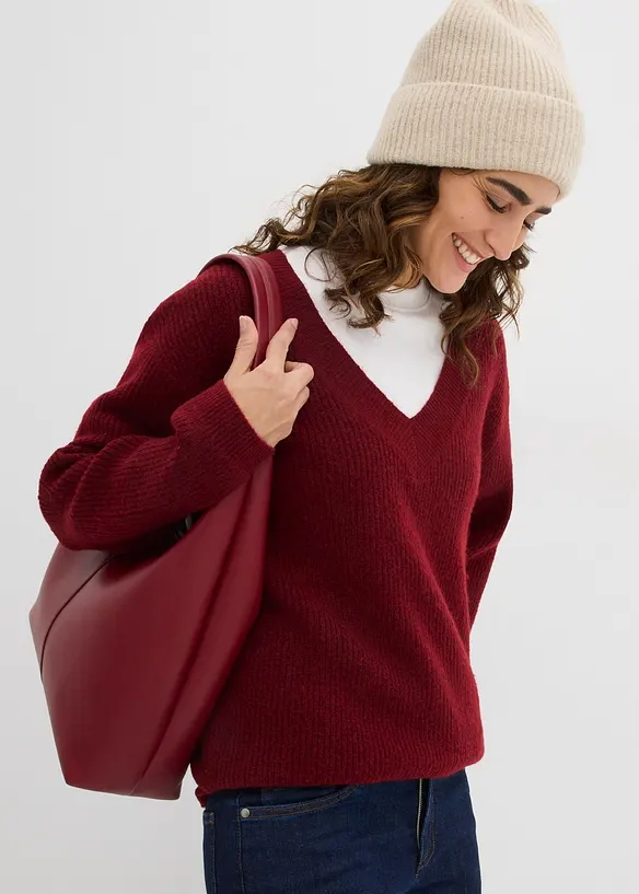 Maglione con scollo a V, bonprix