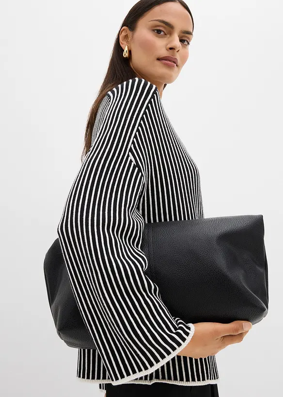 Maglione accollato in misto viscosa, bonprix