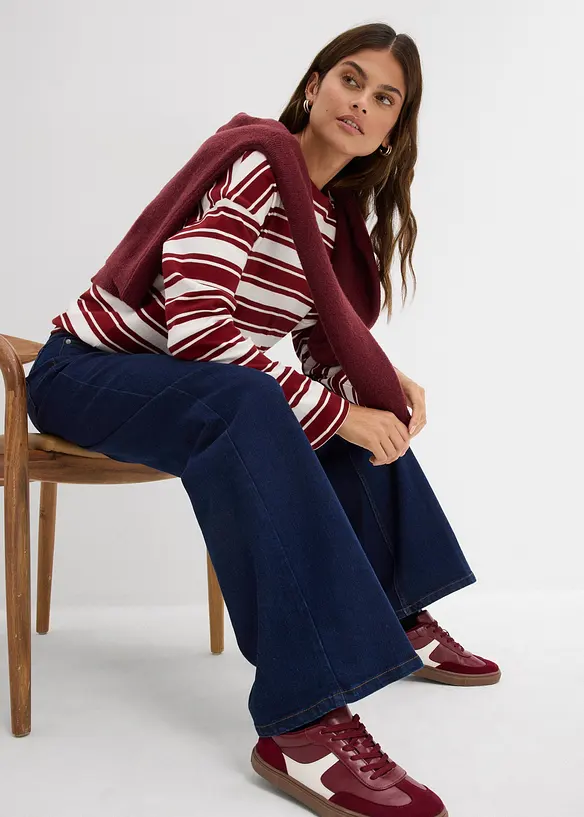 Jeans straight in cotone biologico, vita media, bonprix