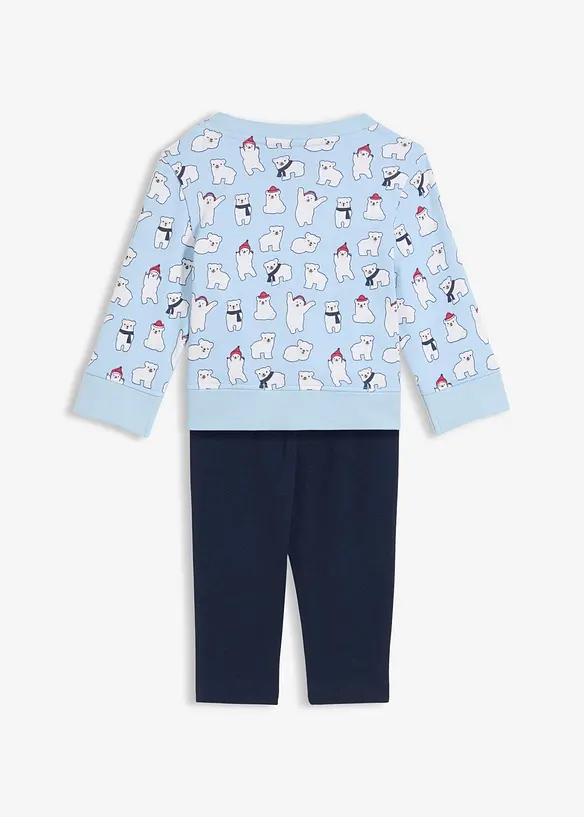 Felpa e leggings per gattonare in puro cotone biologico (set 2 pezzi), bonprix