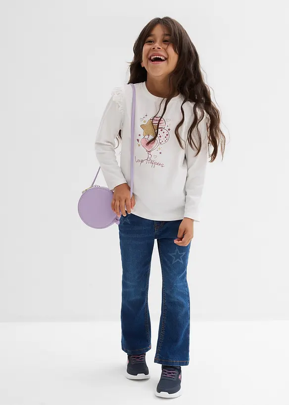 Maglia a maniche lunghe in misto cotone biologico elasticizzato (pacco da 2), bonprix