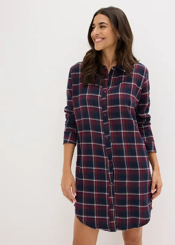 Camicia da notte in flanella con abbottonatura, bonprix