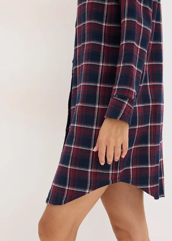 Camicia da notte in flanella con abbottonatura, bonprix