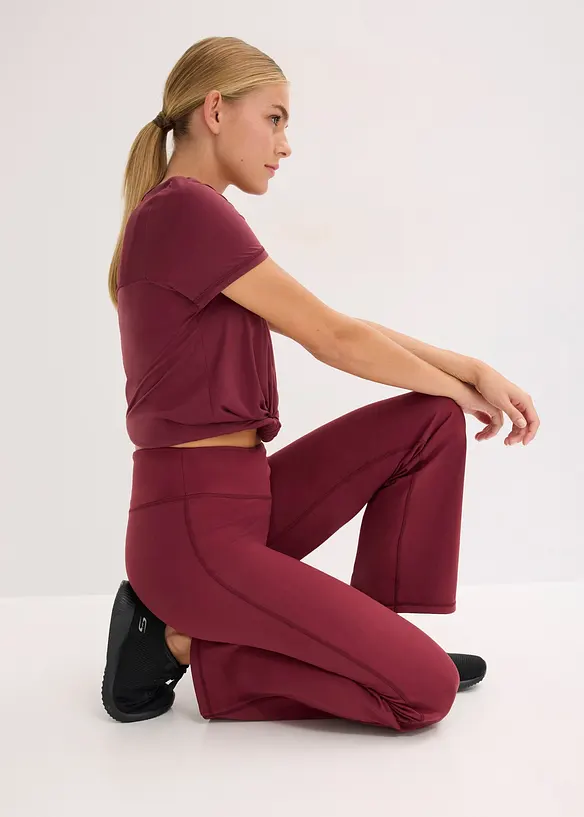 Pantaloni sportivi termici a gamba dritta in tessuto morbido, bonprix