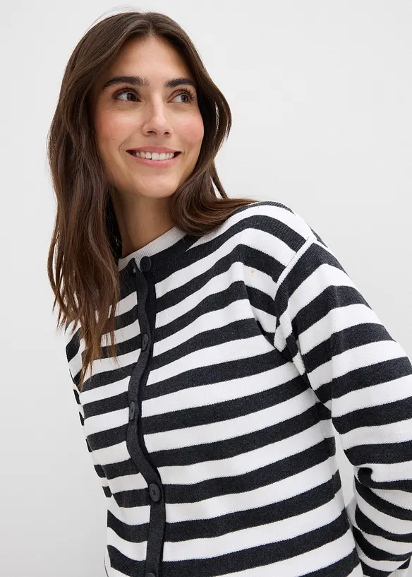 Cardigan girocollo in filato fine, bonprix