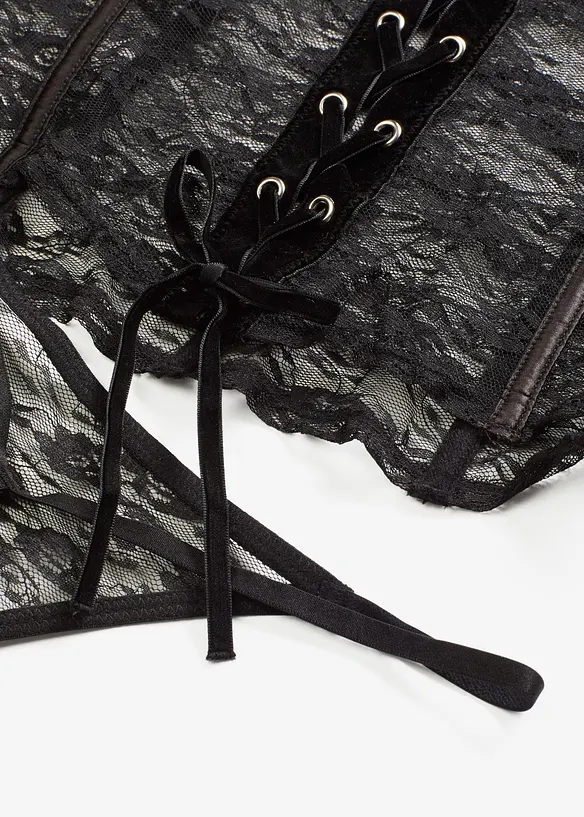Corsetto e perizoma in pizzo (set 2 pezzi), bonprix