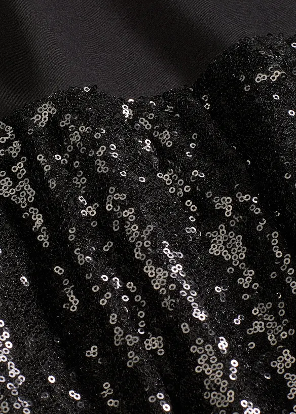 Abito di paillettes in morbido punto di Roma, bonprix