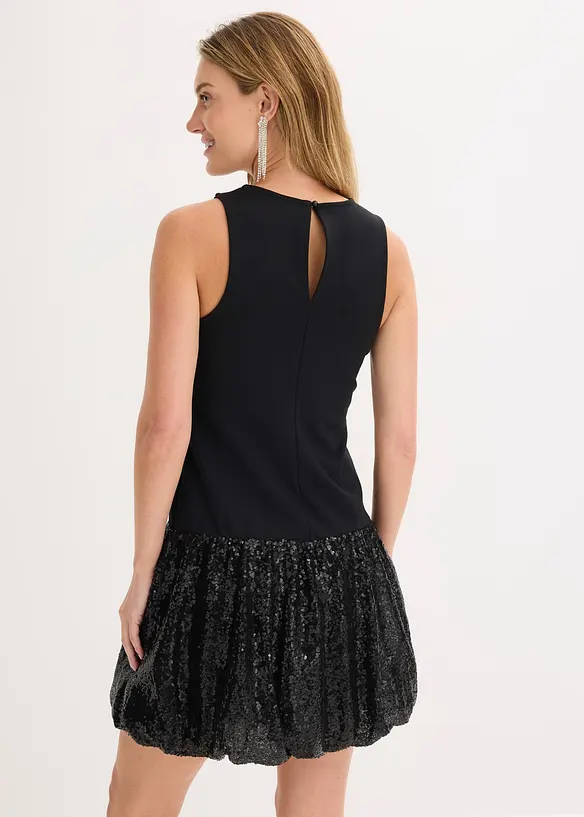 Abito di paillettes in morbido punto di Roma, bonprix