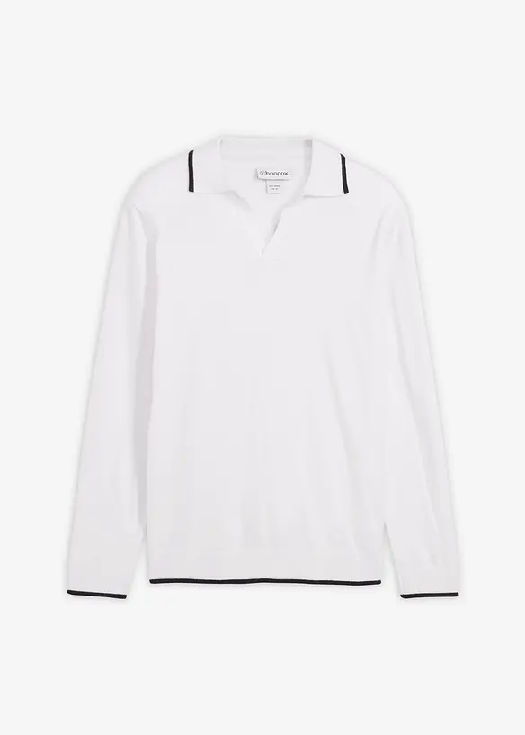 Maglione in filato fine con dettagli a contrasto, bonprix