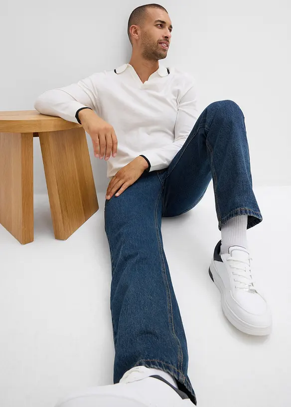 Maglione in filato fine con dettagli a contrasto, bonprix