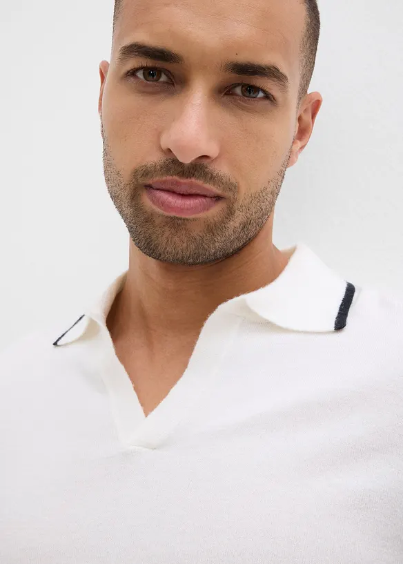 Maglione in filato fine con dettagli a contrasto, bonprix