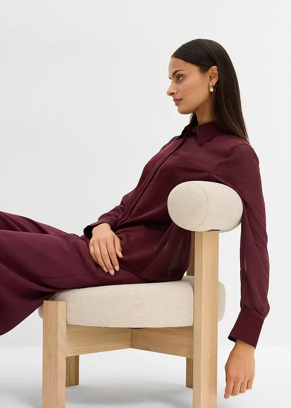 Camicia con inserto di satin, bonprix